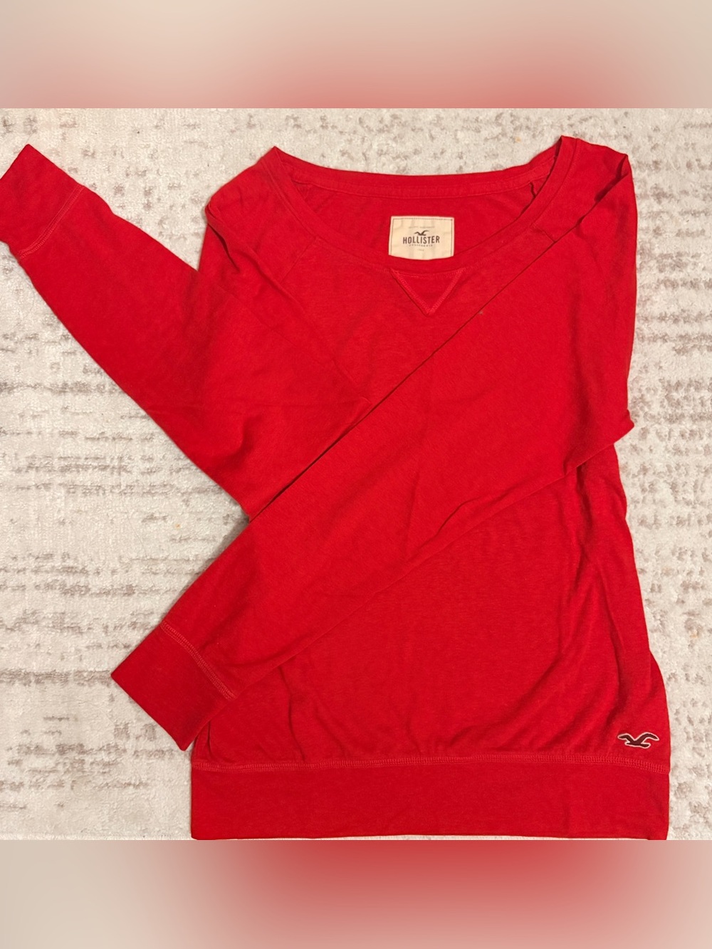 Hollister Bright Red V-Neck Pullover